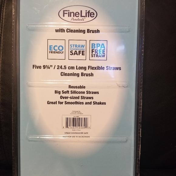 Big Silicone straws with cleaning brush - Picture 2 of 3